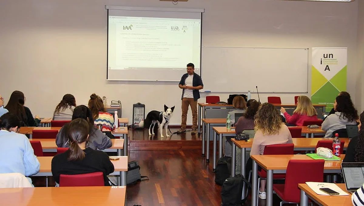 Clase de Máster en Intervención Asistida con Animales en la Universidad de Jaén. (Foto: Universidad Internacional de Andalucía)