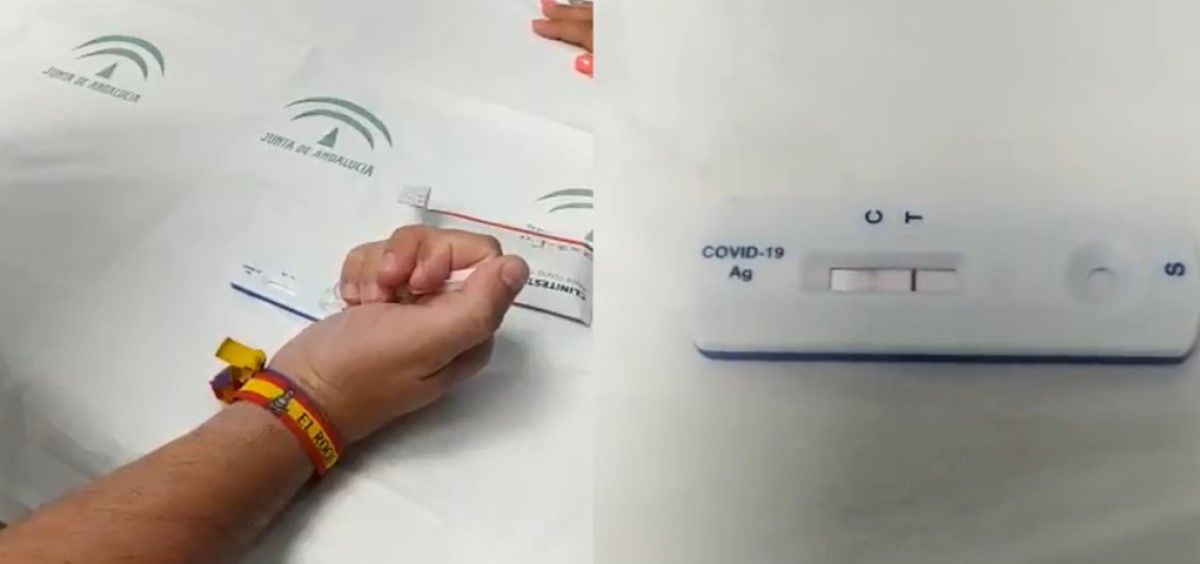 Imágenes del vídeo en el que sanitarios del Hospital Virgen Macarena de Sevilla demuestran cómo, presuntamente, falsear un test de antígenos. (Foto. ConSalud.es)