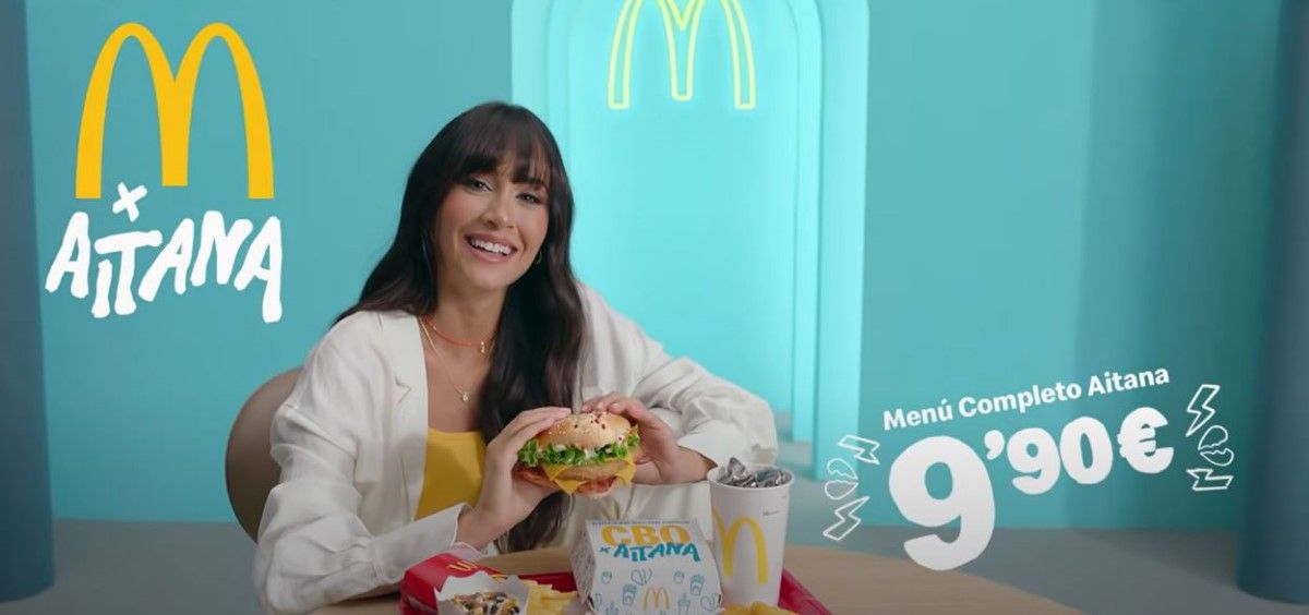 Polémica por el 'Menú Aitana'. (Foto. YouTube McDonald's España)