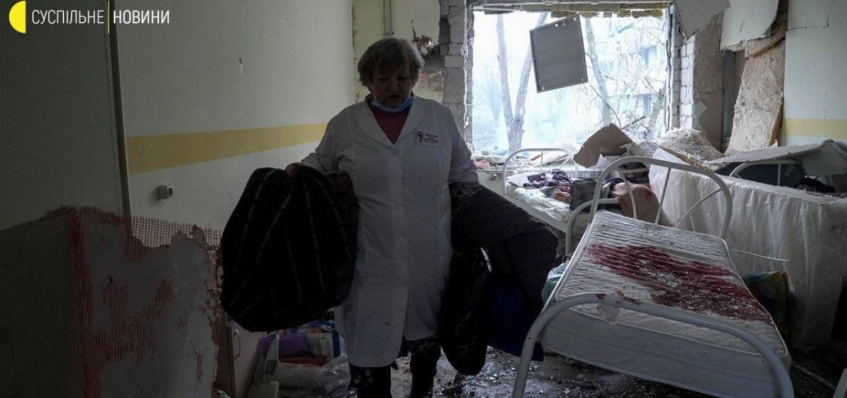 Bombardeo al hospital materno infantil de Mariupol. (Foto. Tw @HannaLiubakova)