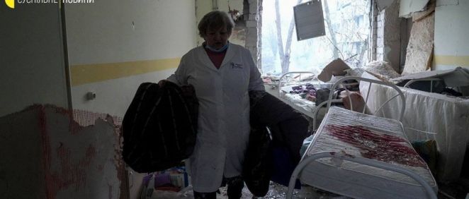 Bombardeo al hospital materno infantil de Mariupol. (Foto. Tw @HannaLiubakova)