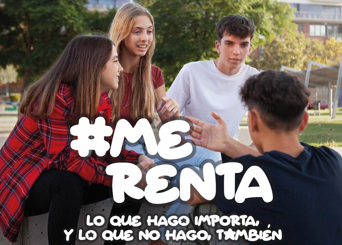 Cartel de la campaña de redes sociales #MeRenta para promover relaciones respetuosas (Foto. ¡Paso! Prevención Joven Tierra Estella)