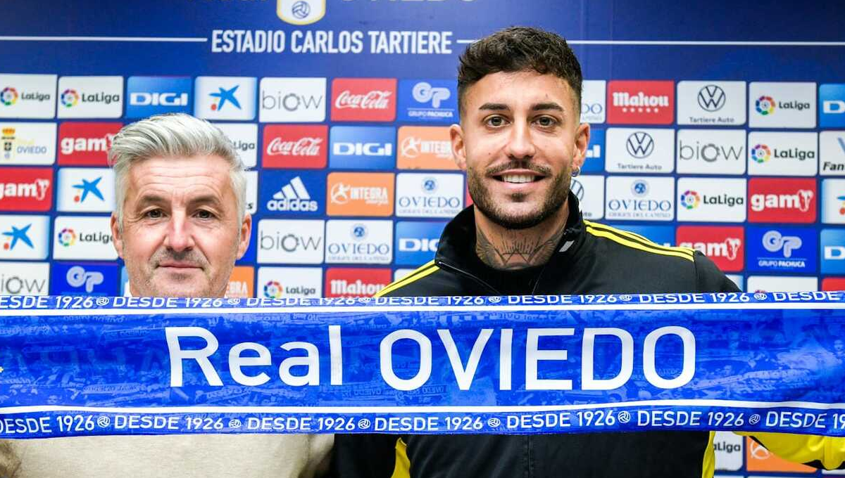 Víctor Camarasa, durante su presentación (FOTO: Real Oviedo)