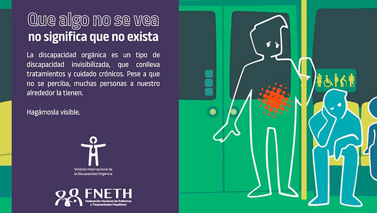 Campaña de la FNETH por la discapacidad orgánica en el Metro de Madrid (Foto. cocemfe.es)