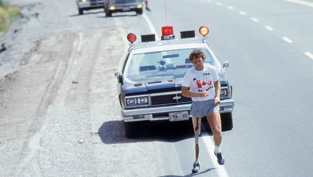 Terry Fox durante su Maratón (Fuente: Fundación Terry Fox)
