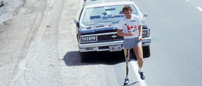 Terry Fox durante su Maratón (Fuente: Fundación Terry Fox)