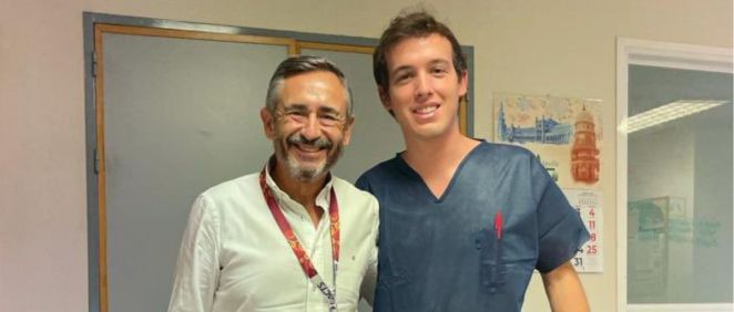 Ignacio Sanchis en sus primeros días de residencia en Cirugía Cardiovascular en el Hospital Virgen del Rocío (Fuente: X CorazonHuvr)