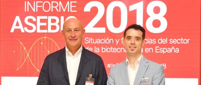 De izq. a dcha.: Jordi Martí, presidente de Asebio; e Ion Arocena, director general de Asebio (ConSalud)