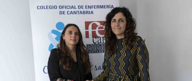 De izq. a dcha.: Raquel Murillo, directora general adjunta y directora del Ramo de Responsabilidad Civil Profesional de A.M.A.; y Rocío Cardeñoso, presidenta del Colegio de Enfermería de Cantabria.
