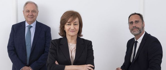 Santiago de Torres, presidente de Atrys Health; Isabel Lozano, CEO de Atrys Health; y José María Huch, CFO de Atrys Health.