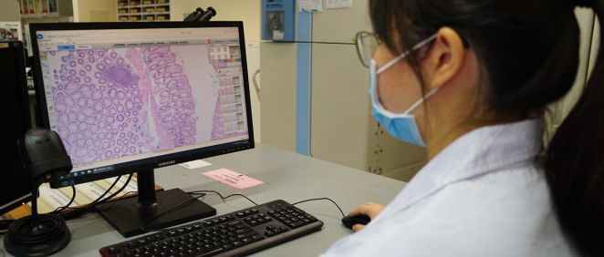 Patología digital en el Hospital General de Singapur. (Foto. Philips)