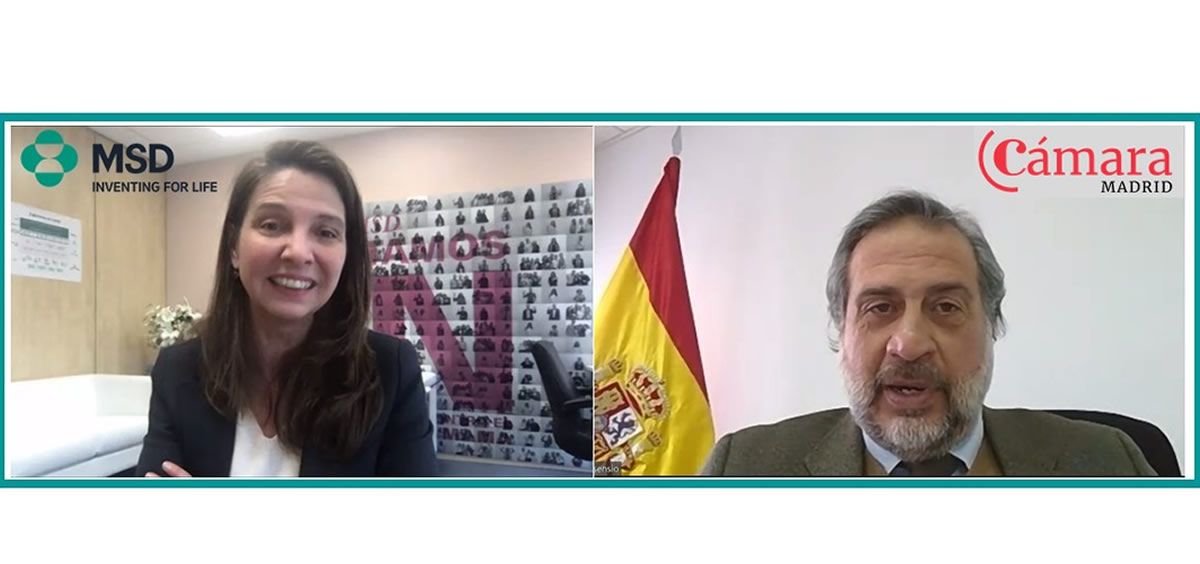 Ana Argelich, presidenta de MSD en España; y Ángel Asensio, presidente de la Cámarra de Comercio de Madrid.