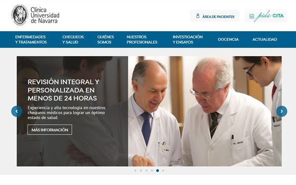 La web de la Clínica Universidad de Navarra, mejor página de una institución sanitaria