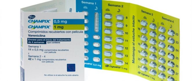 Medicamento Champix (vareniclina) de Pfizer, un fármaco para dejar de fumar. (Foto Pfizer  Europa Press)