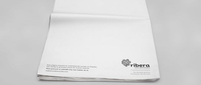 Campaña 'en blanco' para la visibilización del suicidio de Ribera. (Foto. Grupo sanitario Ribera)