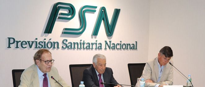 Ramón Tamames, Miguel Carrero y Ramón Pimentel (Foto. PSN)