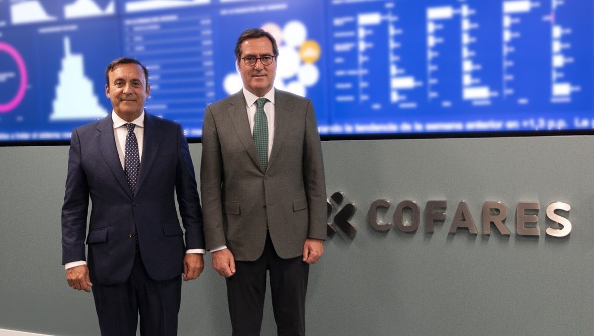 Eduardo Pastor y Antonio Garamendi en la sede de Cofares (Foto. Cofares)
