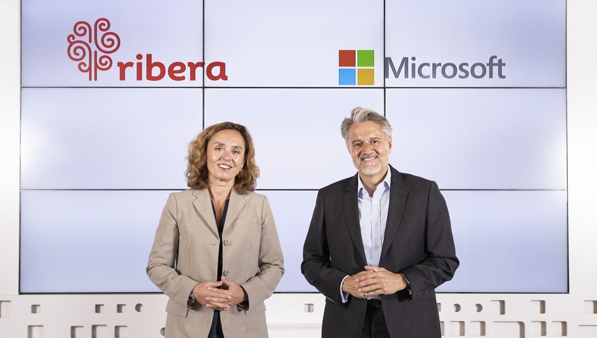 Elisa Tarazona, grupo Ribera y Alberto Granados, Microsoft (Foto. Ribera)
