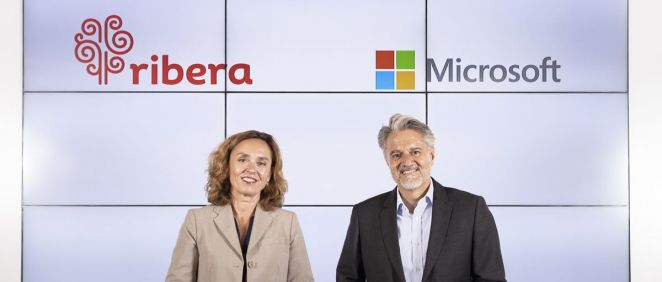 Elisa Tarazona, grupo Ribera y Alberto Granados, Microsoft (Foto. Ribera)