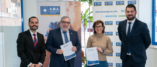 Ama Vida firma con el Colegio Profesional de Fisioterapeutas de Extremadura (Foto. AMA)