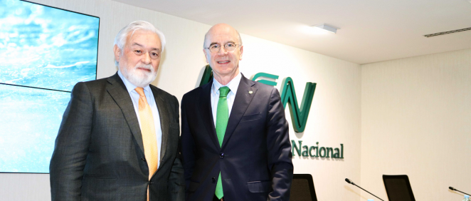 Darío Villanueva, exdirector de la Real Academia de la Lengua y el consejero de PSN, Armando Solís (Foto. PSN)