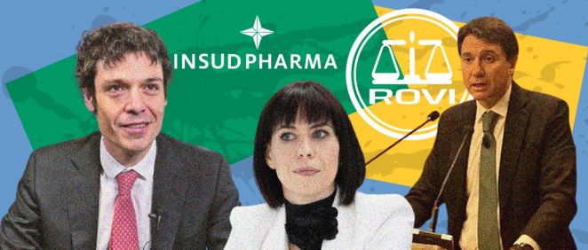 De izquierda a derecha: Lucas Sigman (CEO de Insud Pharma),  Diana Morant (Ministra de Ciencia, Innovación y Universidades) y Juan López-Belmonte Encina (Presidente y Consejero Delegado de Rovi). Fotomontaje de ConSalud.es
