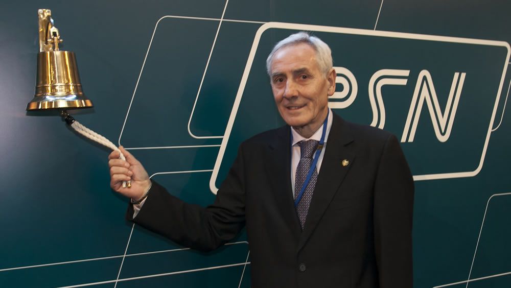 Esteban Ímaz, secretario general de PSN en el toque de campana del Grupo en Bolsa.