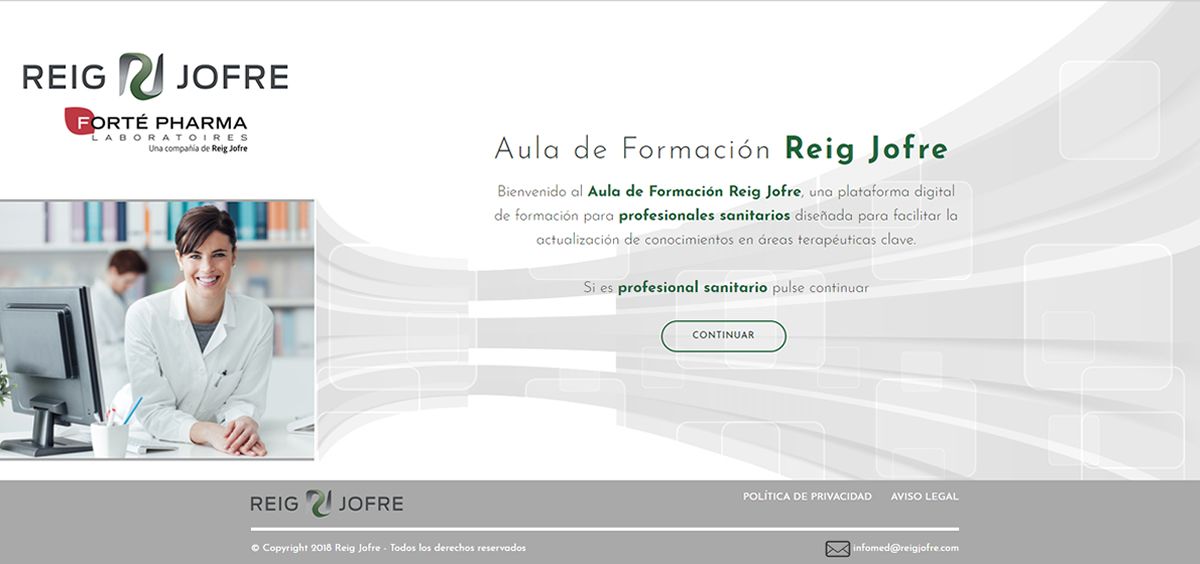 Nueva plataforma de Reig Jofre para la formación de profesionales sanitarios.