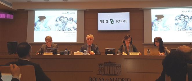 Ignasi Biosca, CEO de Reig Jofre durante la presentación de los resultados financieros de 2017 en la Bolsa de Madrid.