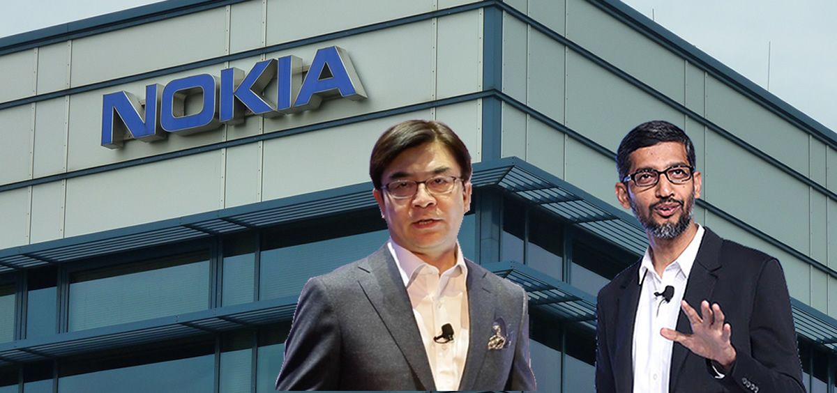 El CEO de Samsung,  Kim Hyun Suk, y el CEO de Google, Pichai Sundarajan