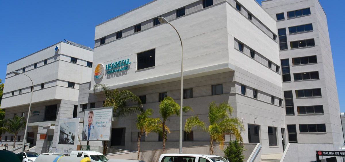 Fachada del nuevo Hospital Costa de La Luz en Huelva