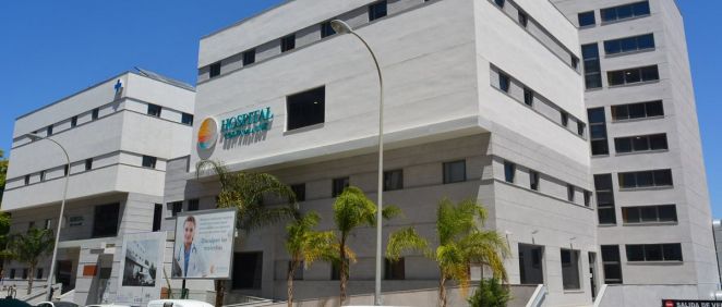 Fachada del nuevo Hospital Costa de La Luz en Huelva