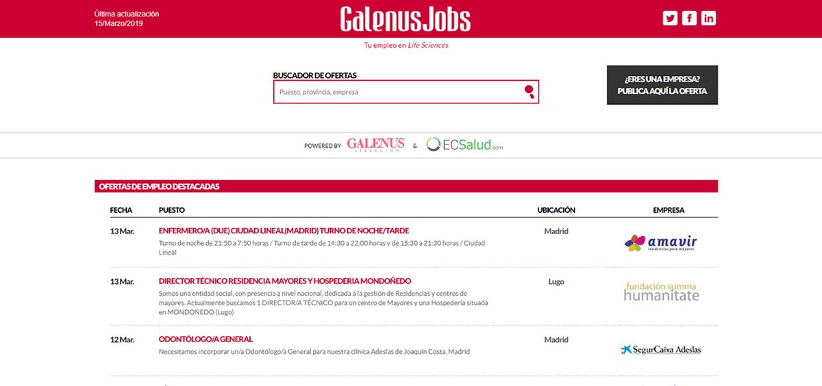 Ofertas de empleo GalenusJobs