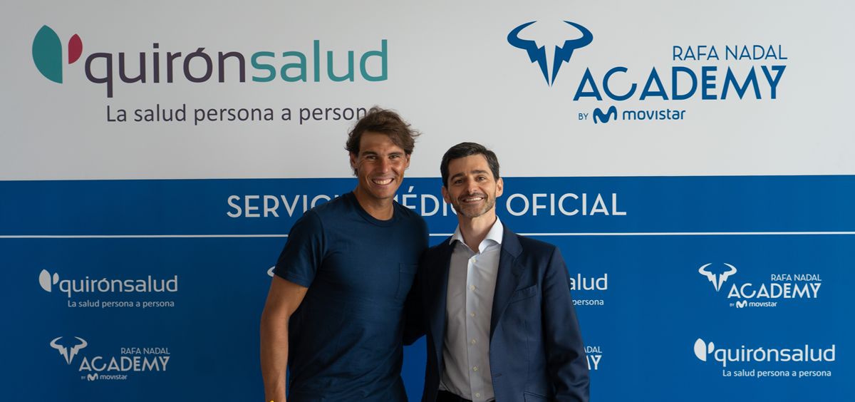 Rafa Nadal junto a Héctor Ciria, CEO de Quirónsalud.