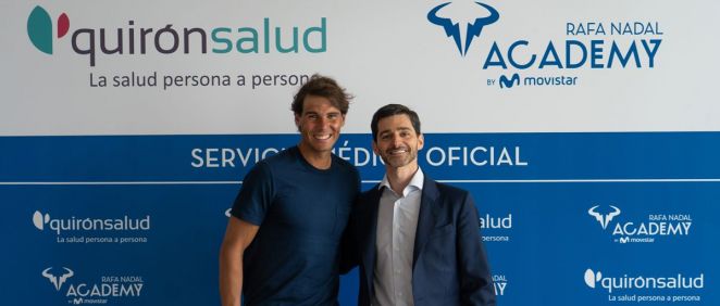 Rafa Nadal junto a Héctor Ciria, CEO de Quirónsalud.