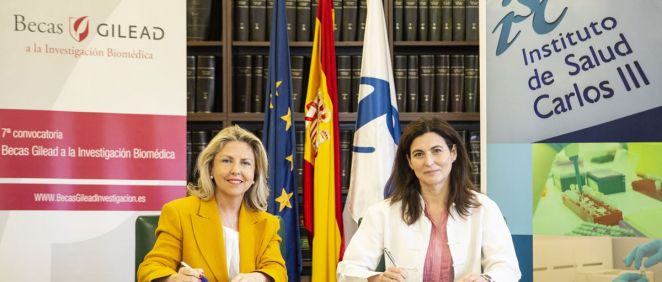 De izq. a dcha.: María Río, vicepresidenta y directora general de Gilead España; y Raquel Yotti, directora general del ISCIII