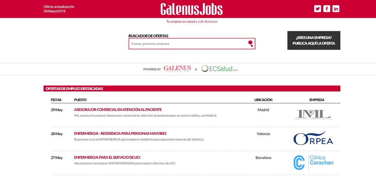 Últimas ofertas de empleo en GalunusJobs