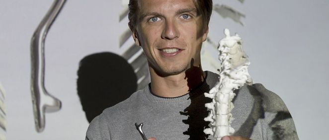 Modelo de implante óseo de titanio impreso en 3D (Foto. Centro Médico de la Universidad de Utrecht)