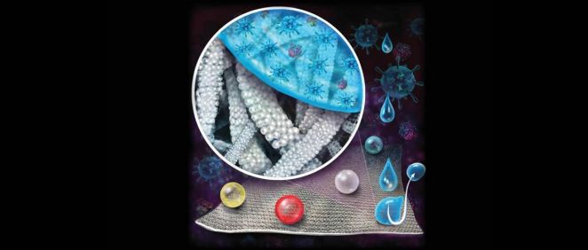 Representación del textil reutilizable para repeler los virus (Foto: Universidad de Pittsburgh)