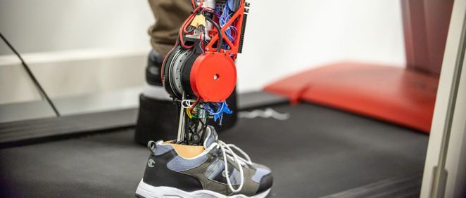 Nuevo prototipo robótico de prótesis de pierna. (Foto. Universidad de Texas en Dallas)