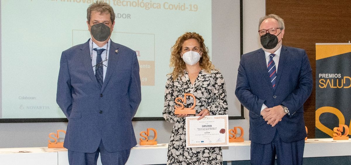 Mireia Ladios, jefa corporativa de Calidad e Innovación del grupo Ribera Salud premiada en la categoría  Especial Innovación Tecnológica Covid 19 (Foto. Oscar Frutos)