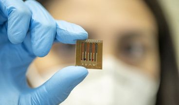 Una imagen del chip (Foto. Universidad de Friburgo)