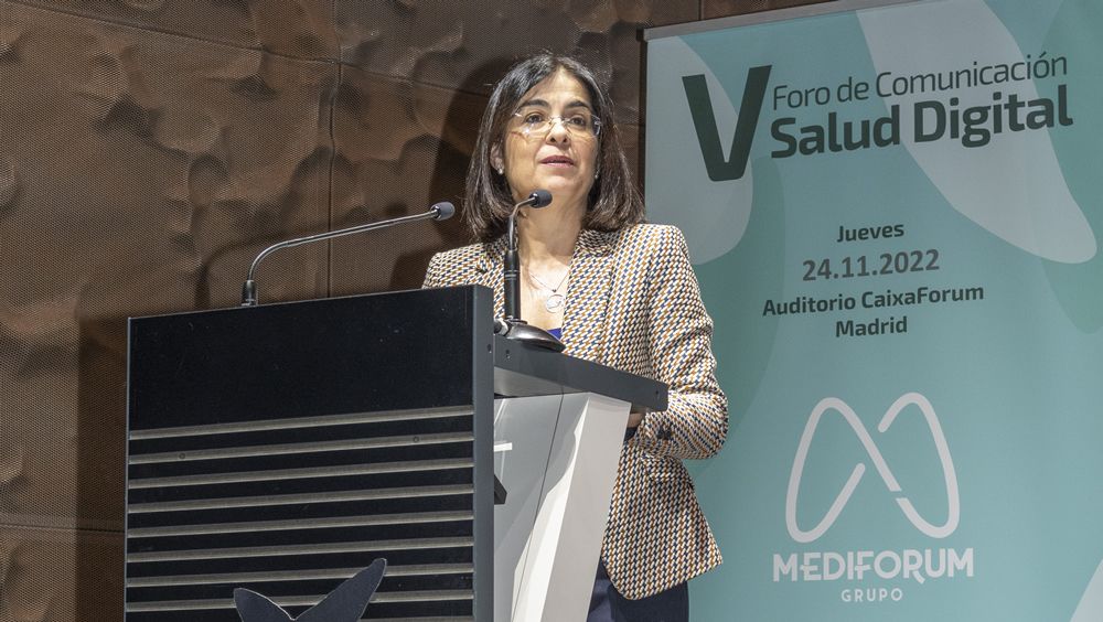 Carolina Darias, ministra de Sanidad, en el V Foro de Comunicación Salud Digital (Foto: Óscar Frutos)