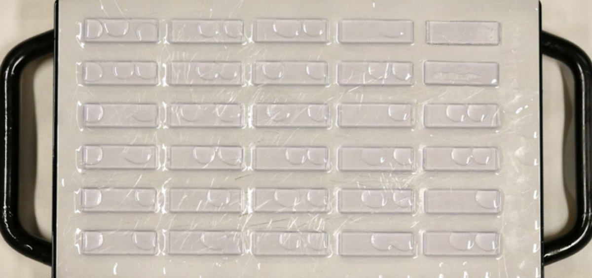 Placas de resina impresas en 3D utilizadas en el estudio