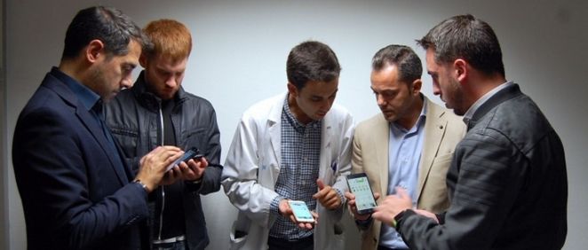Ignacio Martínez, Gabriel García, Antonio de Arriba, Francisco González y Alejandro Giménez, desarrolladores de la app