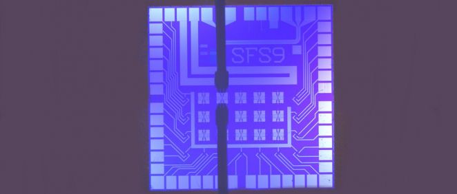 Micrografía de sondeo eléctrico de la sinapsis artificial del NIST