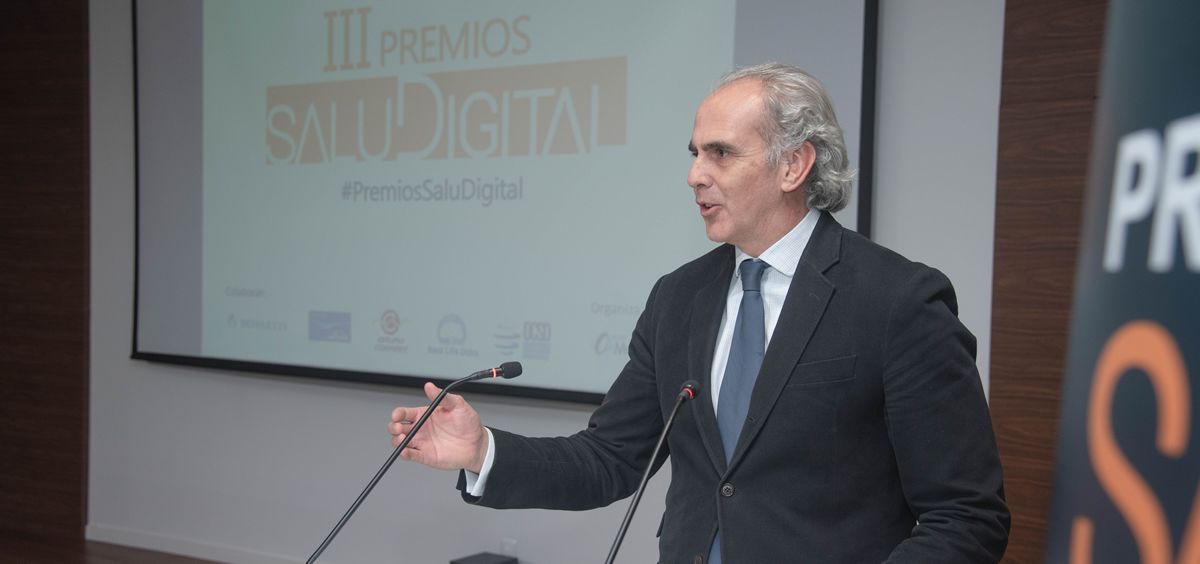 Enrique Ruiz Escudero, consejero de Sanidad de la Comunidad de Madrid, clausura los Premios Salud Digital 2019.