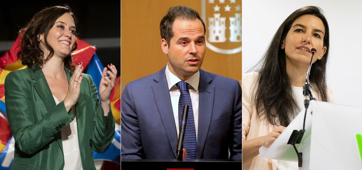Isabel Díaz Ayuso (PP), Ignacio Aguado (Ciudadanos) y Rocío Monasterio (Vox) buscarán un pacto para la Comunidad de Madrid.