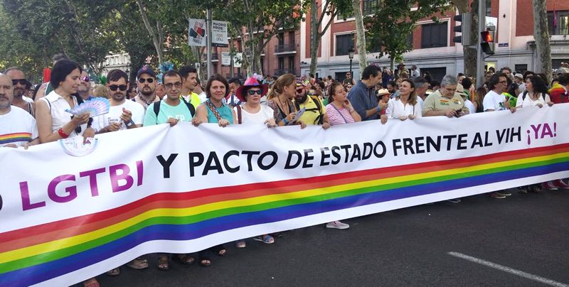 Ramón Espacio participando en la manifestación estatal del Orgullo LGTBI 2018 Foto CESIDA