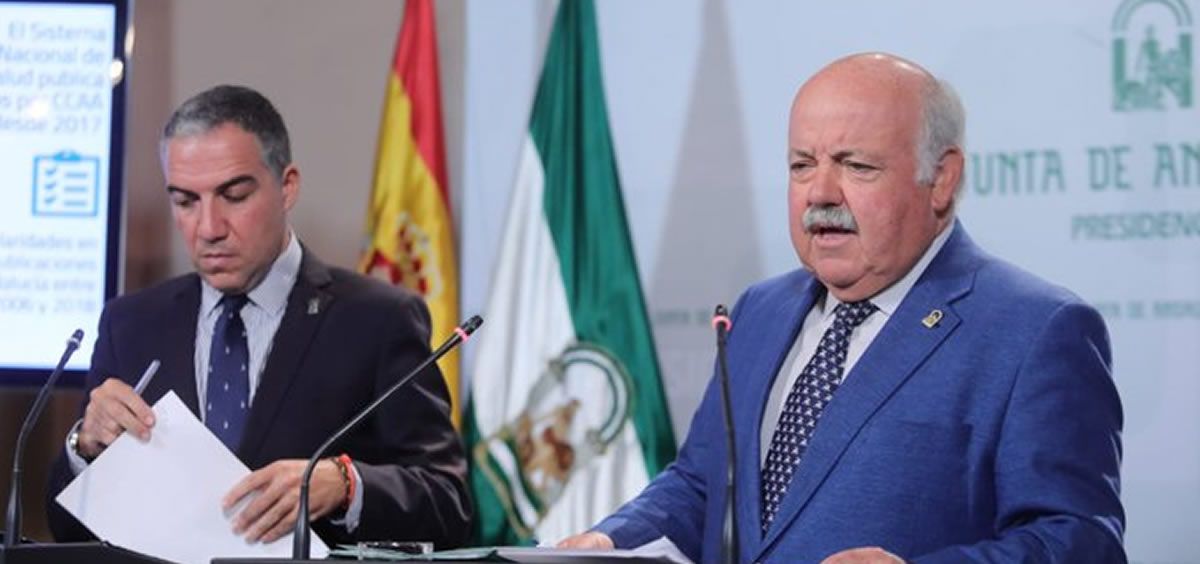 Jesús Aguirre y Elías Bendodo tras el Consejo de Gobierno (Foto. Twitter Junta de Andalucía)